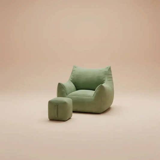 Salon de jardin : le guide pour bien choisir — Pouf de salon vert dégradé ovale rétro