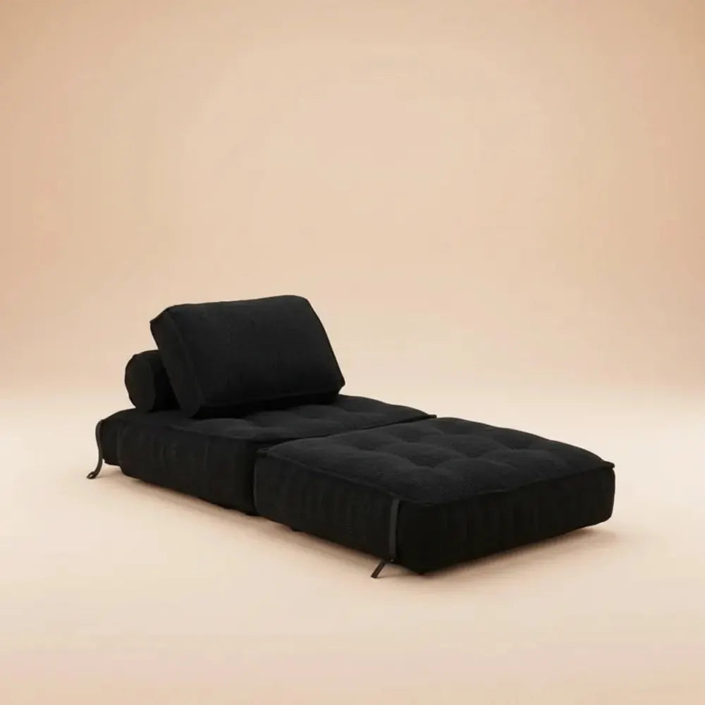 Chaise de sol pliante 2 en 1 avec dossier réglable et cordon de serrage, lit d'appoint pour salon et