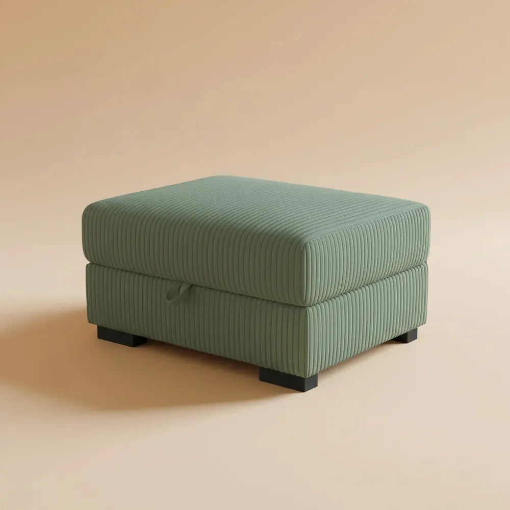 Pouf de rangement, 87 x 44 x 69 cm, repose-pieds en velours côtelé avec couvercle rembourré, pliable