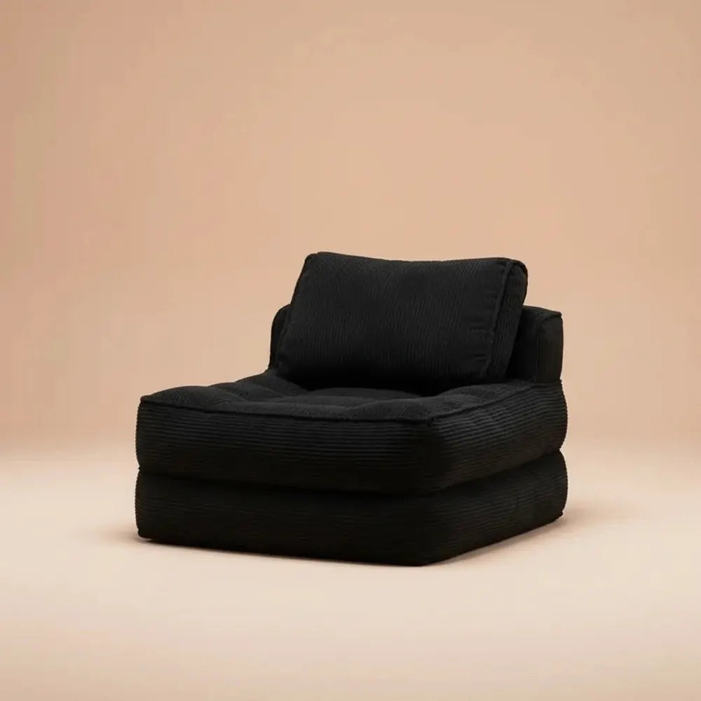 Chaise de sol pliante 2 en 1 avec dossier réglable et cordon de serrage, lit d'appoint pour salon et