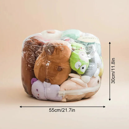 Housse de pouf transparente pour animaux en peluche, imperméable et facile à nettoyer, pour jouets e