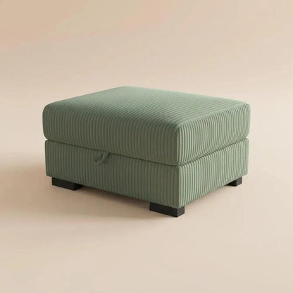 Pouf de rangement, 87 x 44 x 69 cm, repose-pieds en velours côtelé avec couvercle rembourré, pliable