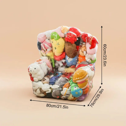 Housse de pouf transparente pour animaux en peluche, imperméable et facile à nettoyer, pour jouets e