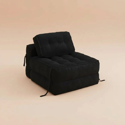 Chaise de sol pliante 2 en 1 avec dossier réglable et cordon de serrage, lit d'appoint pour salon et