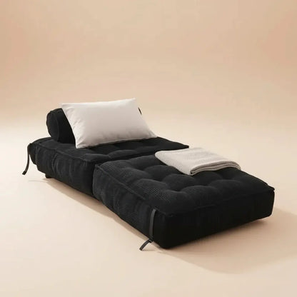 Chaise de sol pliante 2 en 1 avec dossier réglable et cordon de serrage, lit d'appoint pour salon et