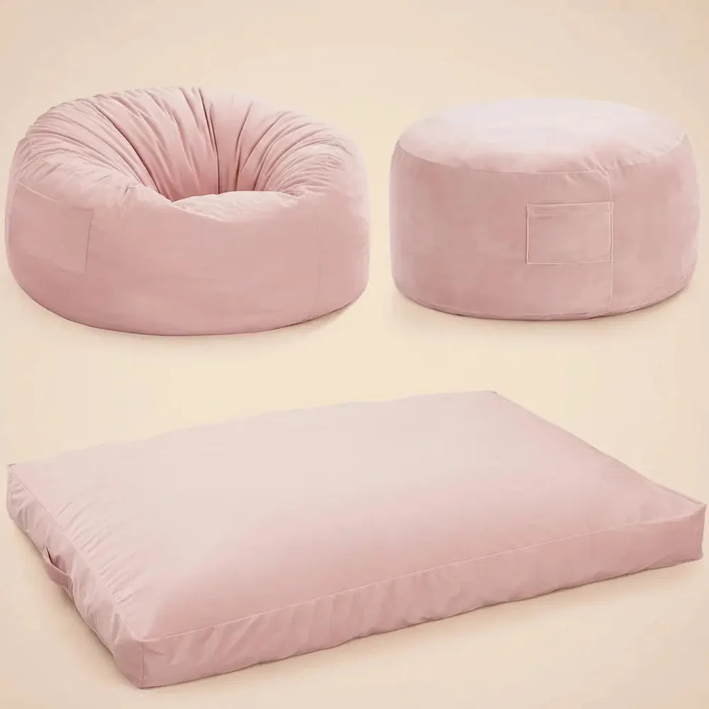Sitzsack XXL 4 pieds (Approx.) 1,2 m (120 cm), convertible 3-en-1/4-en-1 en chaise/longueur couchett