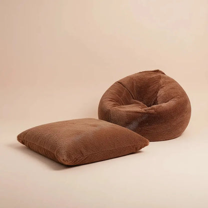AfricBig-Juste de canapé en fourrure moelleuse pour adultes et enfants, housse de pouf personnalisée
