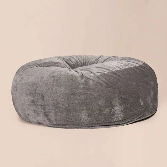 FOAM SAC personnalisé sherpa gris clair surdimensionné 9 pieds rond fausse fourrure grand pouf chais