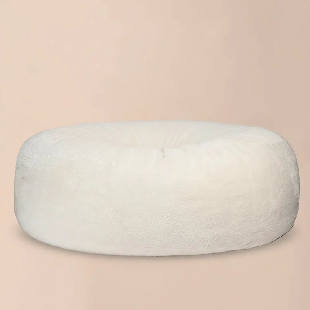 SAC de haricots en tissu Sherpa blanc pour deux personnes, siège géant xxl, fausse fourrure, très gr
