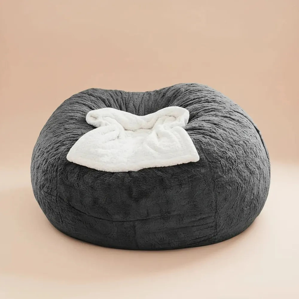 Housse de canapé en forme de pouf géant, douce et confortable, en fourrure moelleuse, pour lit, cana