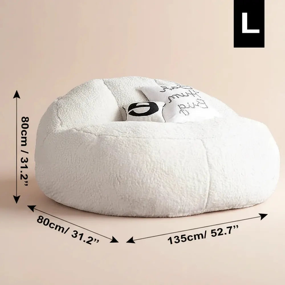 2021 nouveau Pouf canapé-lit Pouf sans remplissage en peluche géant pouf Ottoman Relax chaise longue