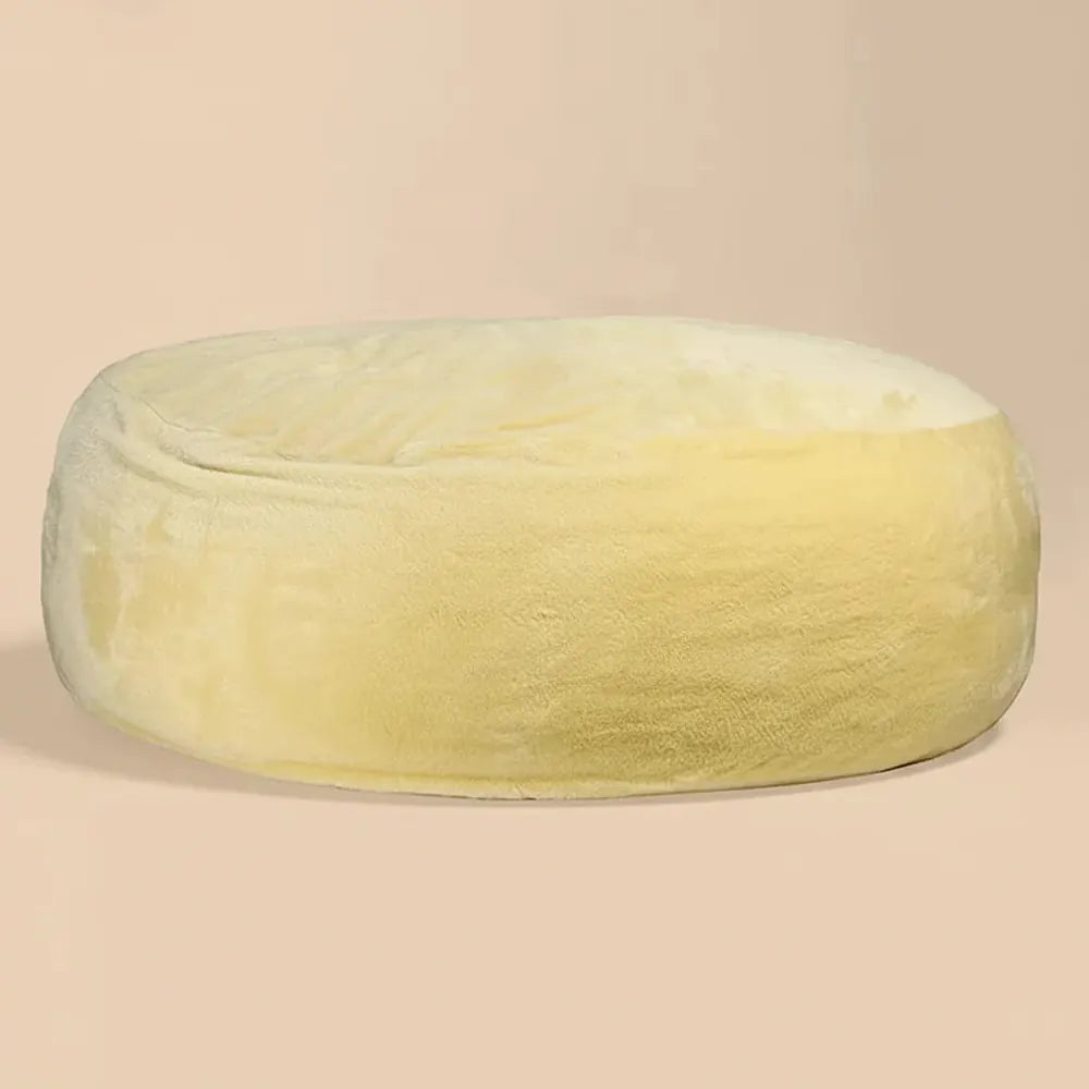 FOAM SAC personnalisé sherpa gris clair surdimensionné 9 pieds rond fausse fourrure grand pouf chais