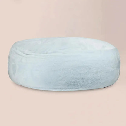 FOAM SAC personnalisé sherpa gris clair surdimensionné 9 pieds rond fausse fourrure grand pouf chais