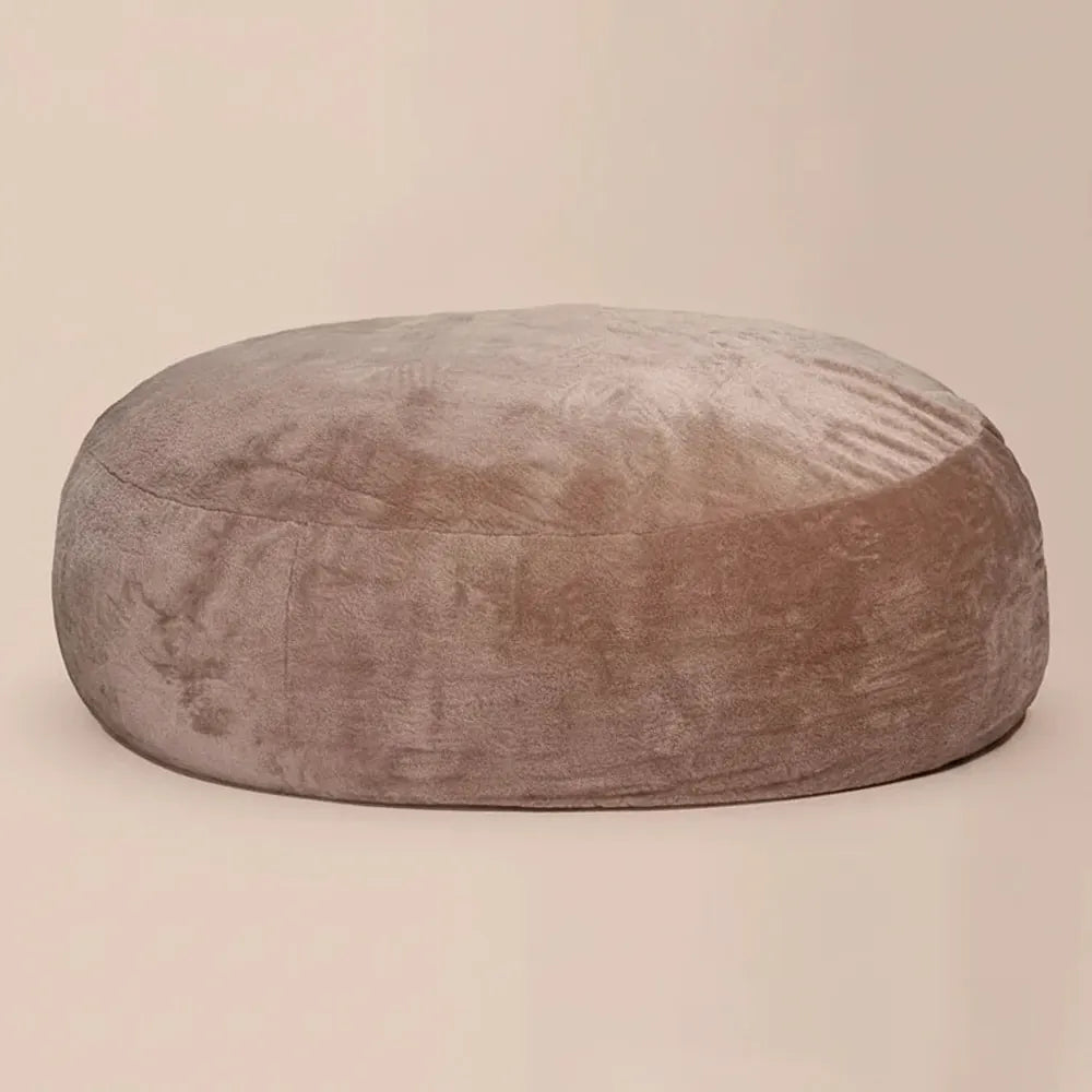 FOAM SAC personnalisé sherpa gris clair surdimensionné 9 pieds rond fausse fourrure grand pouf chais
