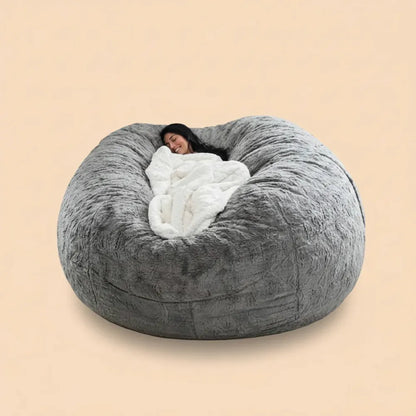 Housse de canapé en forme de pouf géant, douce et confortable, en fourrure moelleuse, pour lit, cana