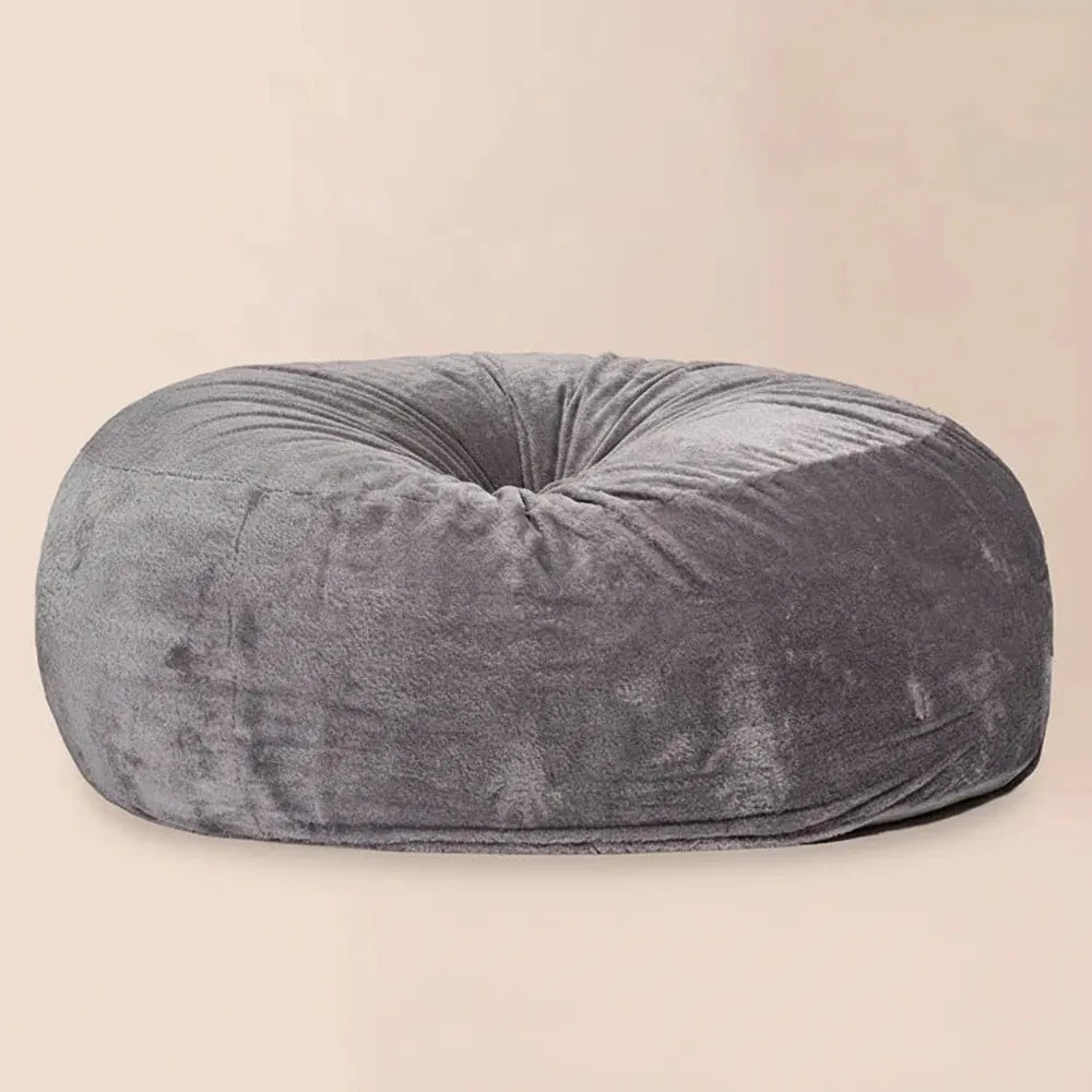 FOAM SAC personnalisé sherpa gris clair surdimensionné 9 pieds rond fausse fourrure grand pouf chais