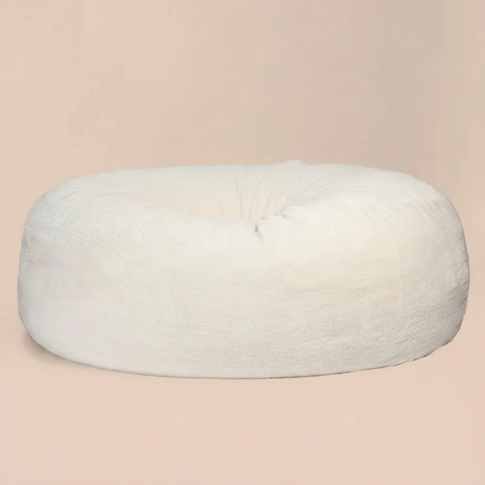 SAC de haricots en tissu Sherpa blanc pour deux personnes, siège géant xxl, fausse fourrure, très gr