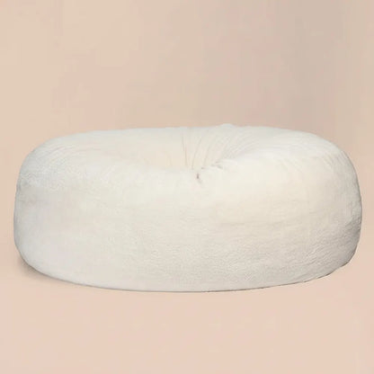 SAC de haricots en tissu Sherpa blanc pour deux personnes, siège géant xxl, fausse fourrure, très gr