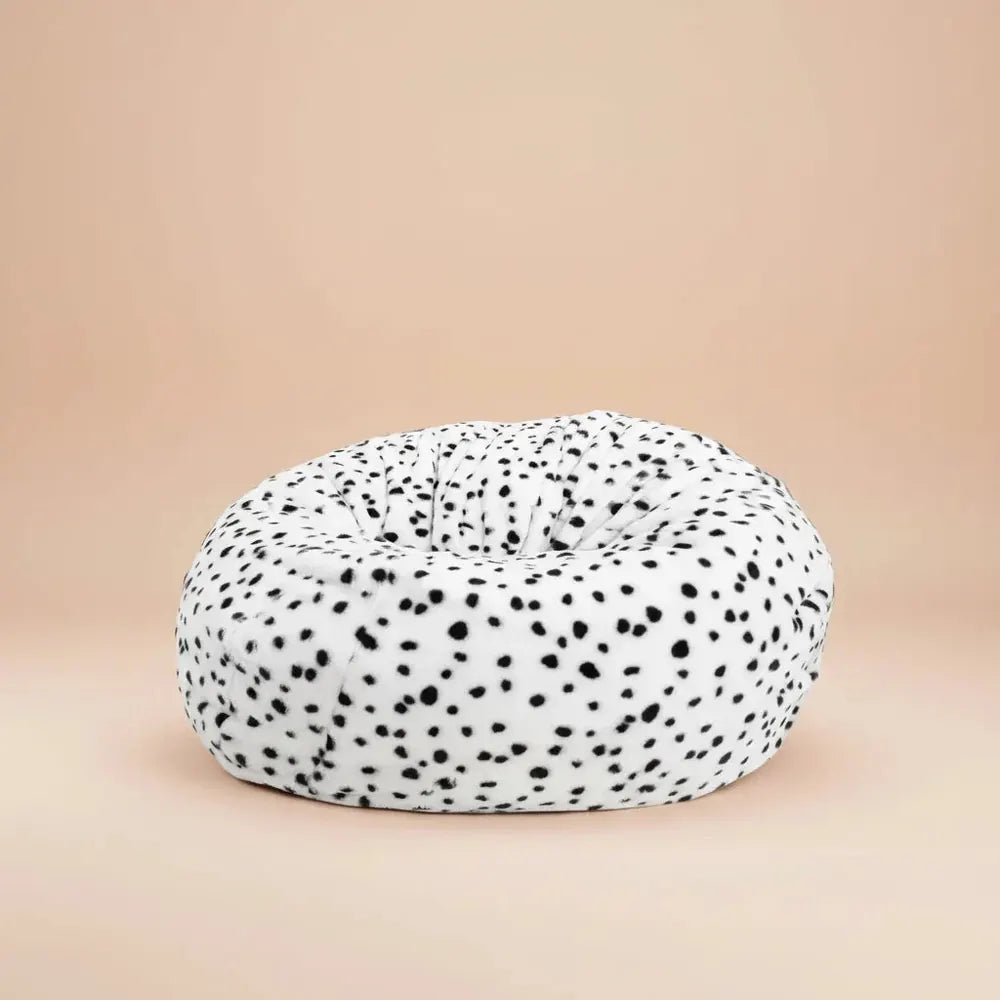 Juste de pouf en fourrure à imprimé tacheté doux pour adultes et enfants, pouf confortable, canapé p