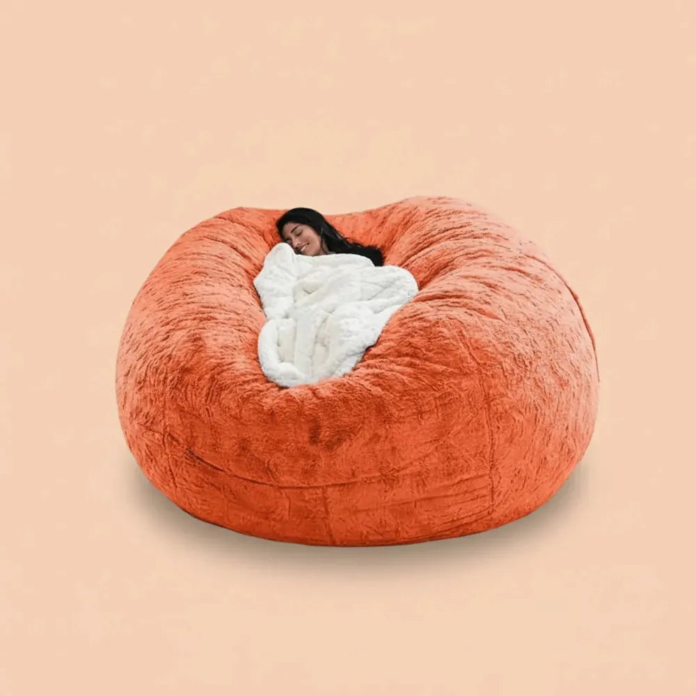 Housse de canapé en forme de pouf géant, douce et confortable, en fourrure moelleuse, pour lit, cana