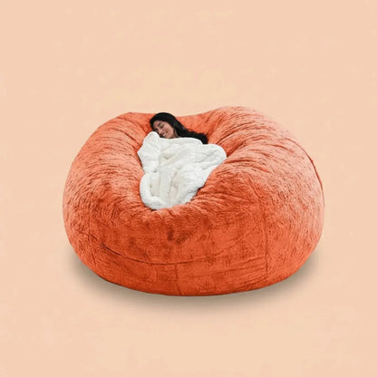 Housse de canapé en forme de pouf géant, douce et confortable, en fourrure moelleuse, pour lit, cana