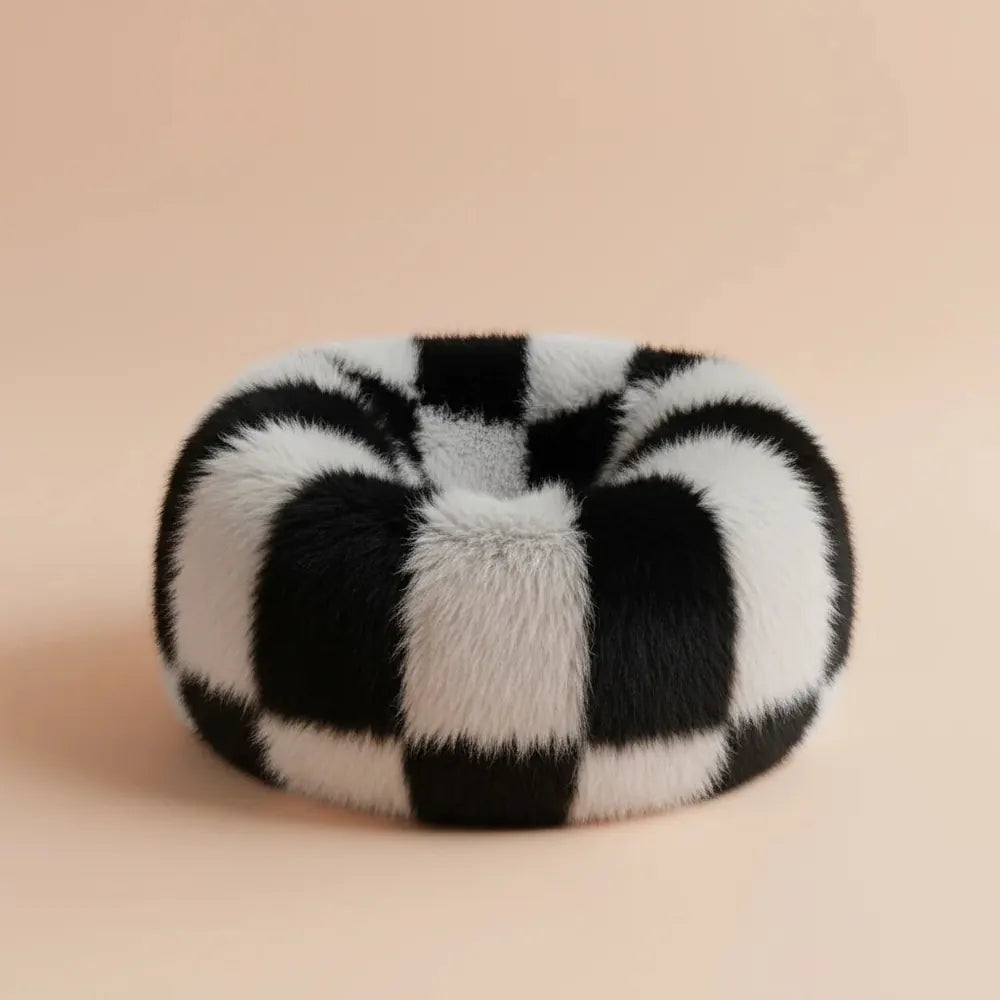 Juste de pouf en fourrure à imprimé tacheté doux pour adultes et enfants, pouf confortable, canapé p