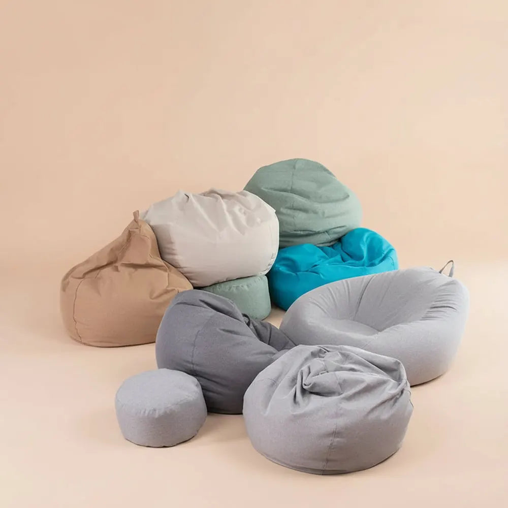 Grandes petits canapés paresseux, couverture de chaises sans remplissage, tissu en lin, chaise longu