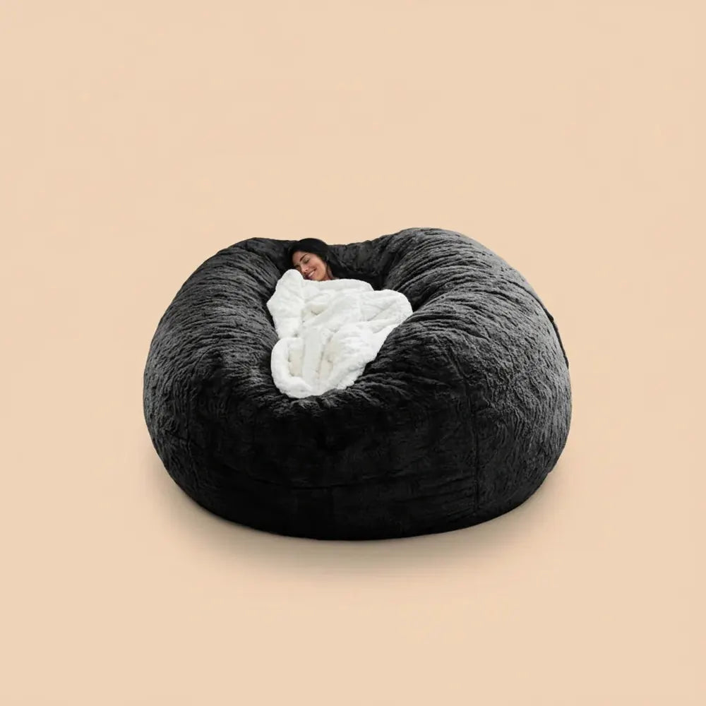 Housse de canapé en forme de pouf géant, douce et confortable, en fourrure moelleuse, pour lit, cana