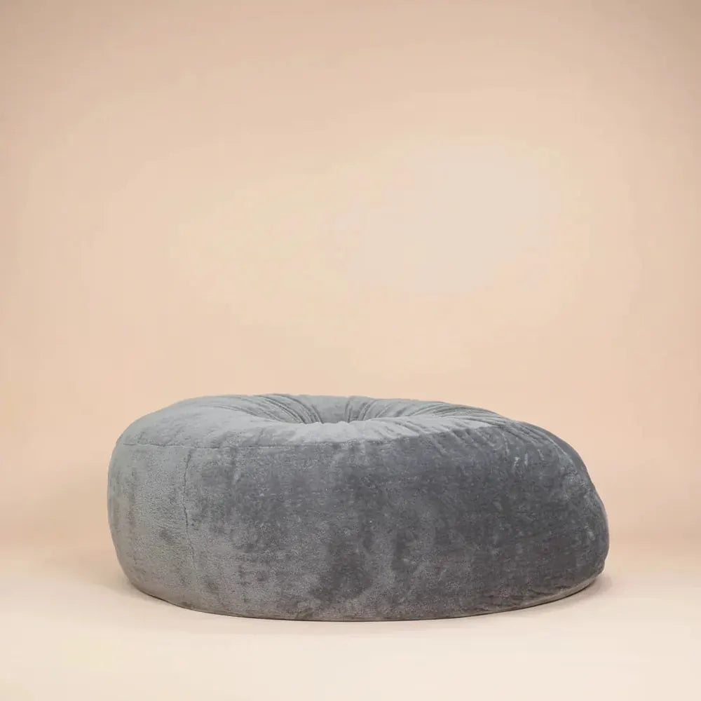 FOAM SAC personnalisé sherpa gris clair surdimensionné 9 pieds rond fausse fourrure grand pouf chais