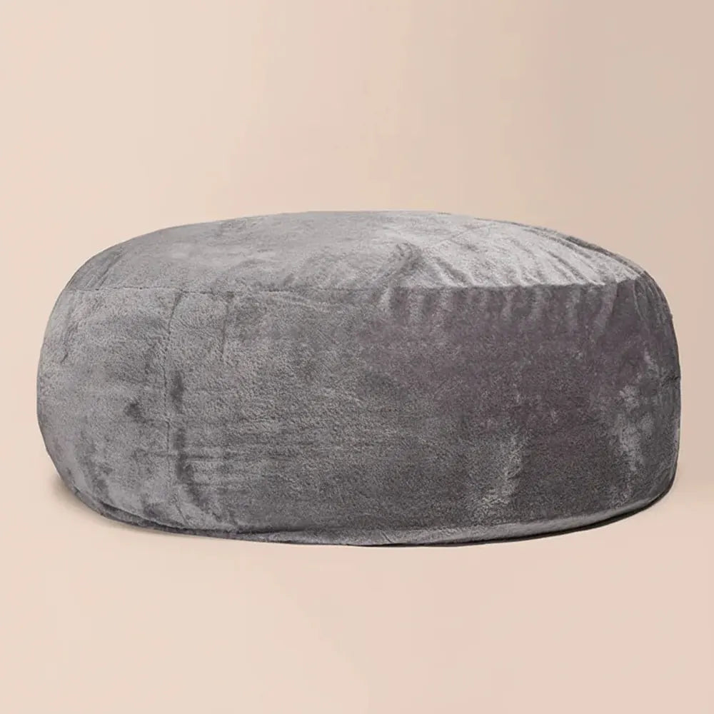 FOAM SAC personnalisé sherpa gris clair surdimensionné 9 pieds rond fausse fourrure grand pouf chais