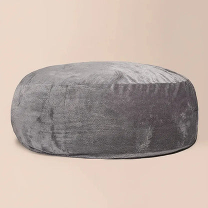 FOAM SAC personnalisé sherpa gris clair surdimensionné 9 pieds rond fausse fourrure grand pouf chais