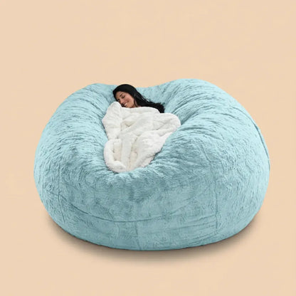 Housse de canapé en forme de pouf géant, douce et confortable, en fourrure moelleuse, pour lit, cana