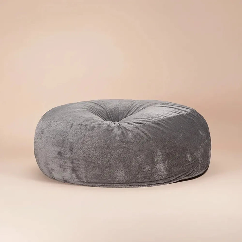 FOAM SAC personnalisé sherpa gris clair surdimensionné 9 pieds rond fausse fourrure grand pouf chais