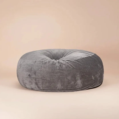 FOAM SAC personnalisé sherpa gris clair surdimensionné 9 pieds rond fausse fourrure grand pouf chais