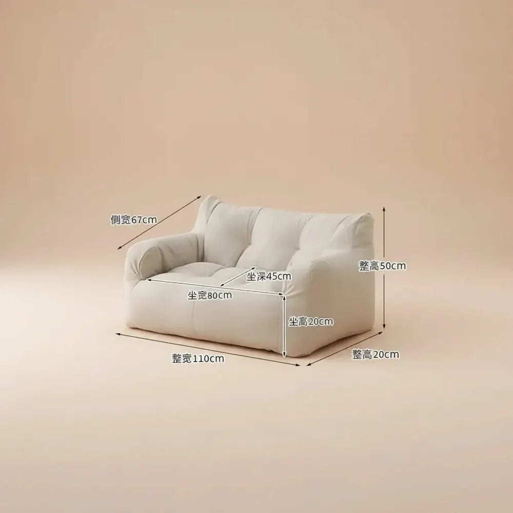 Canapé pouf surdimensionné et confortable avec remplissage en mousse en peluche pour adultes, canapé