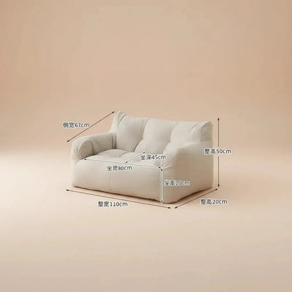 Canapé pouf surdimensionné et confortable avec remplissage en mousse en peluche pour adultes, canapé