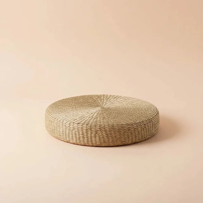 Pouf rond en paille naturelle tissée à la main, 40x40cm, Tatami, coussin de sol, Style japonais, Tex