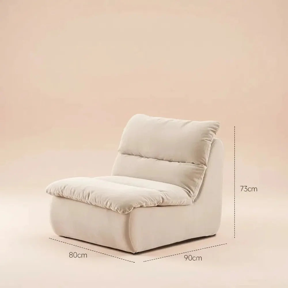 Fauteuil de salon compact couleur crème, pouf pour salon, chambre à coucher, siège d'appoint relaxan