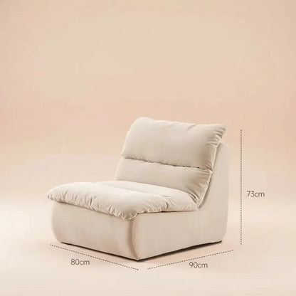 Fauteuil de salon compact couleur crème, pouf pour salon, chambre à coucher, siège d'appoint relaxan