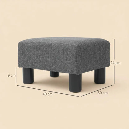 Repose-pieds moderne en tissu aspect lin, pouf rembourré doux pour salon et chambre, banc d'assise c