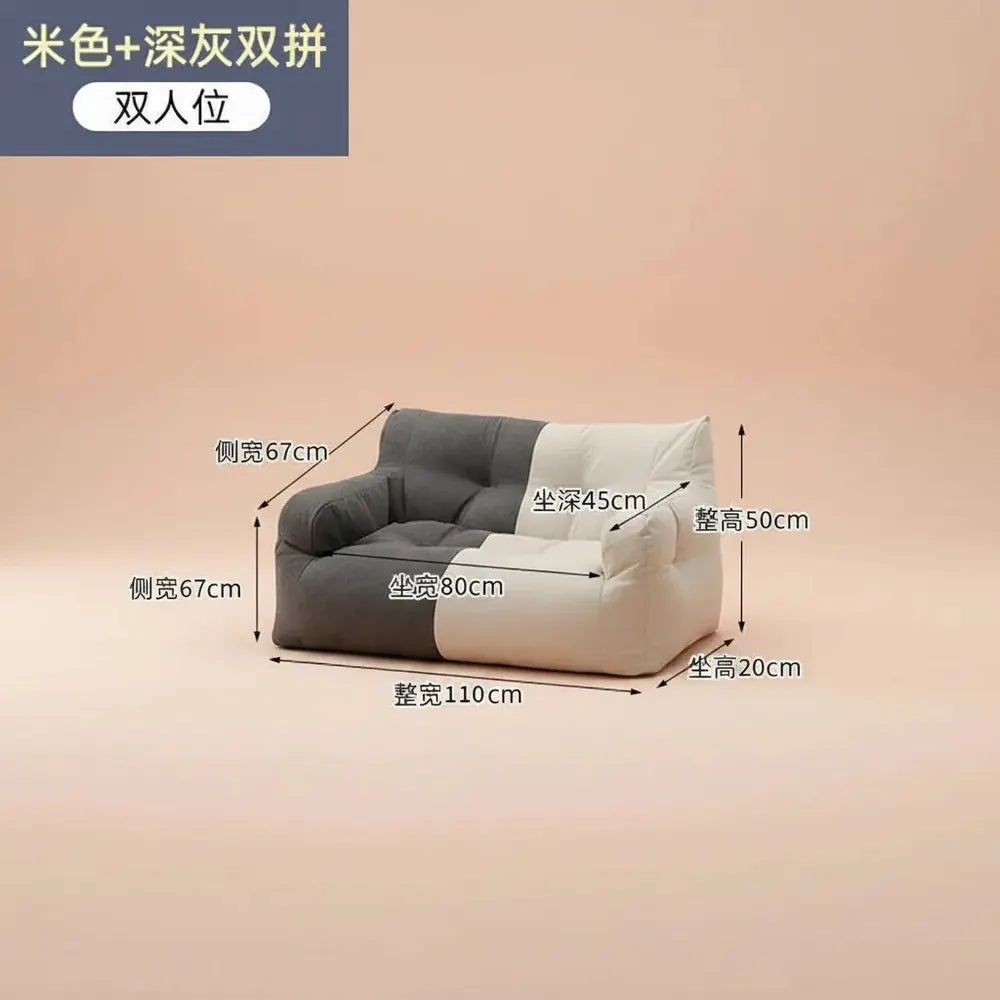 Canapé pouf surdimensionné et confortable avec remplissage en mousse en peluche pour adultes, canapé