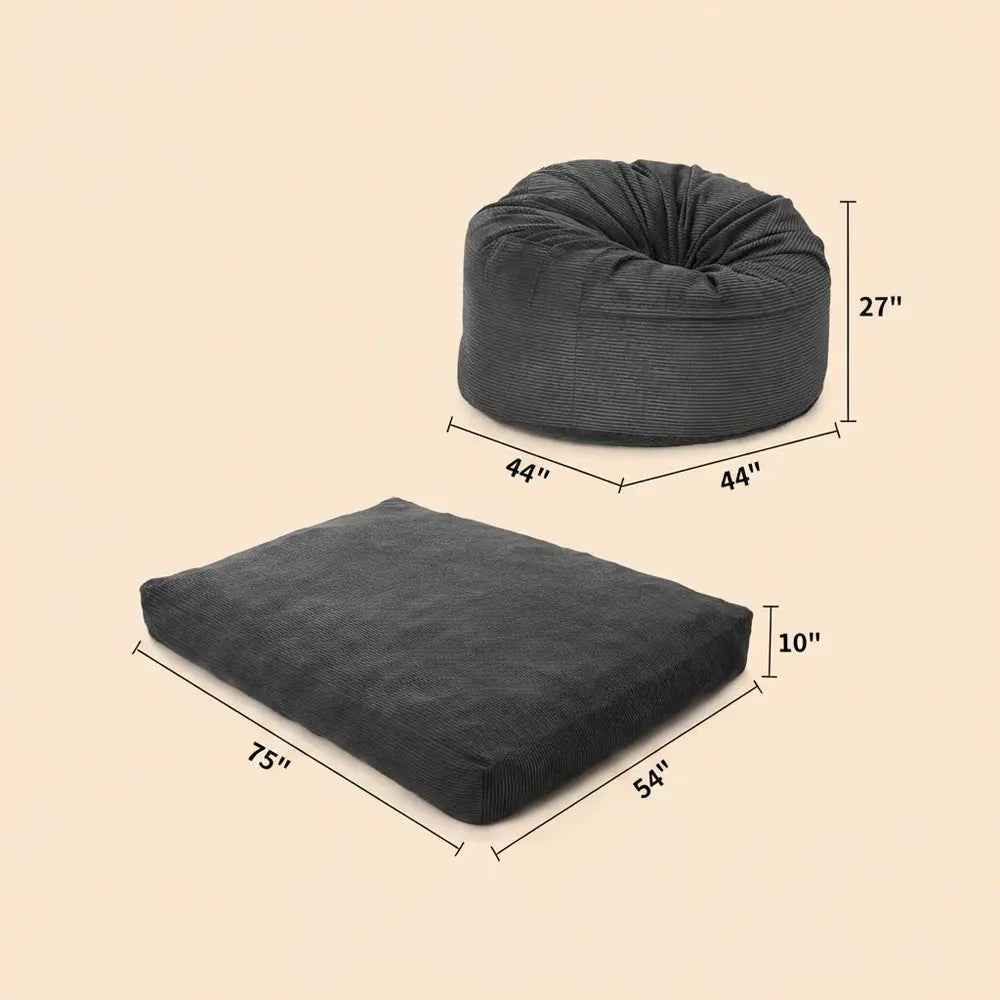 Canapé-lit 2-en-1 Garvee en mousse à mémoire de forme, fauteuil rond convertible en lit d'appoint pl