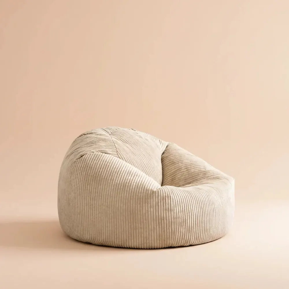 OTAUTAU Pouf en velours côtelé D85cm pour enfants/adultes avec rembourrage, pouf d'angle, chaise pou
