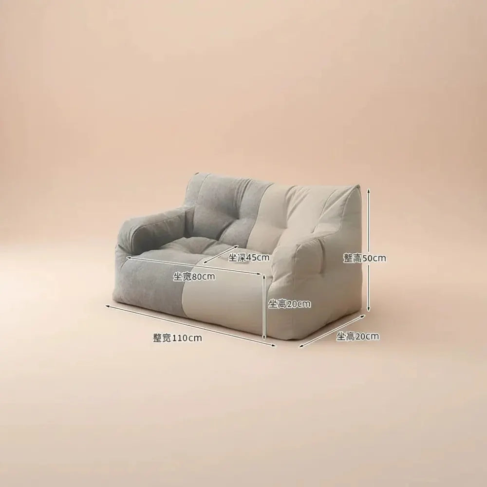 Canapé pouf surdimensionné et confortable avec remplissage en mousse en peluche pour adultes, canapé