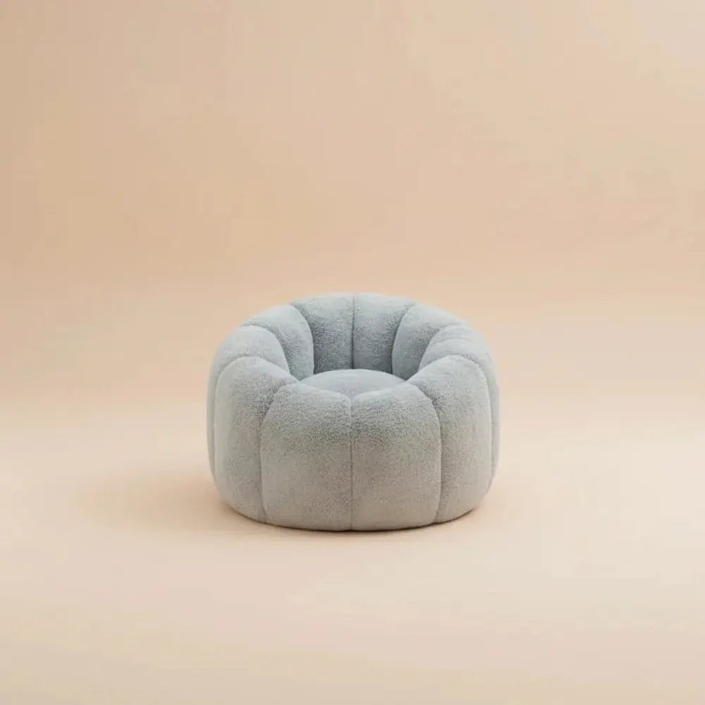Canapé confortable en fausse fourrure pour salon, grand pouf compressible en mousse haute densité, c