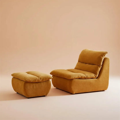 Fauteuil de salon compact couleur crème, pouf pour salon, chambre à coucher, siège d'appoint relaxan