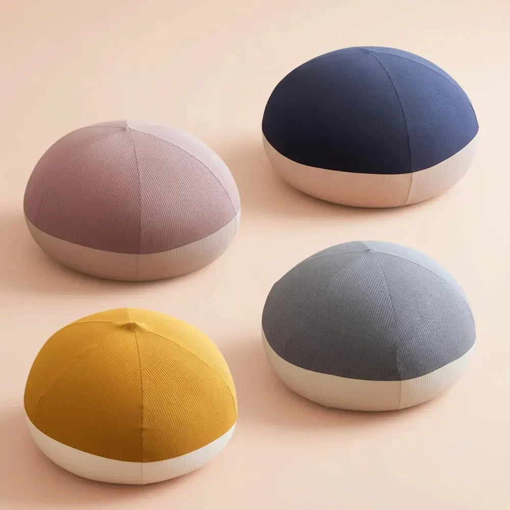 Fauteuil Pouf Rond Doux en Peluche, Siège Simple Confortable pour Adultes, Chambre à Coucher, Salon