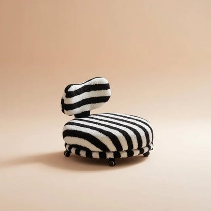 Fauteuil paresseux, tabouret rond pivotant en fausse fourrure avec dossier, chaise de salon pour la 