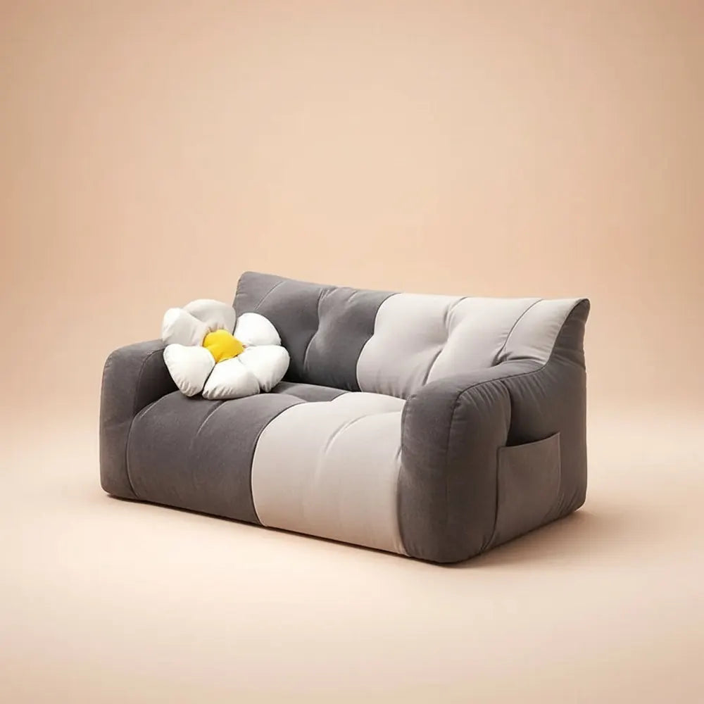 Canapé pouf surdimensionné et confortable avec remplissage en mousse en peluche pour adultes, canapé