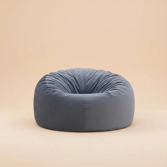Chaise pouf en velours XXL, 120x120x70cm, canapé paresseux doux et moelleux avec remplissage en mous